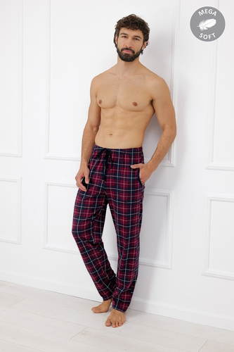 Italian Fashion Brajan Pantalones para hombre Mega Soft de algodón a cuadros