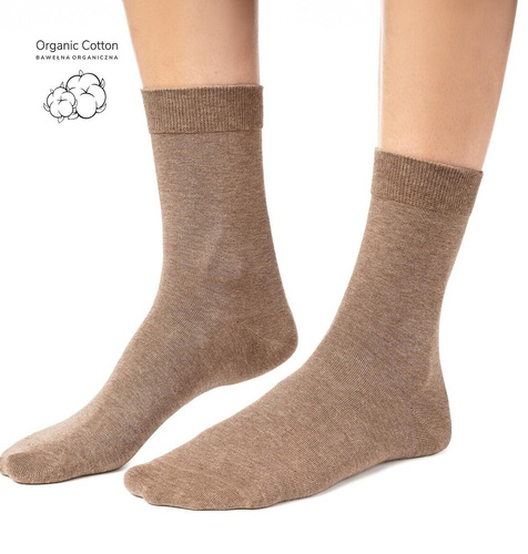 Steven art.211 calcetines de mujer de algodón orgánico sin costuras lisos - 005 beige