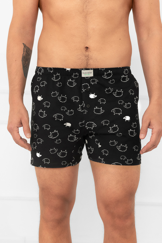 Calzoncillos hombre Wito - MEGA SOFT algodón, negro en piel de oveja | Moda Italiana