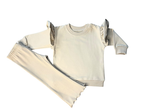 Mamatti DR2569 conjunto para niña - sudadera y leggings en beige
