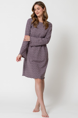 Camisa de mujer 1787 Sofia Leveza 100% algodón con lunares hasta la rodilla
