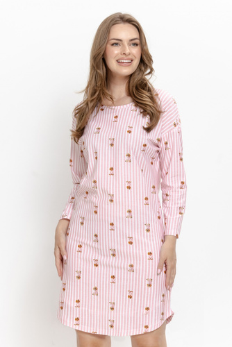Camisón Taro Ardenia 3635 Marrón 100% Algodón Para Lactancia