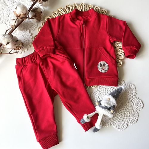 Mamatti Conjunto DR05 Feliz Navidad - Rojo, Blusa desabrochada + Pantalón