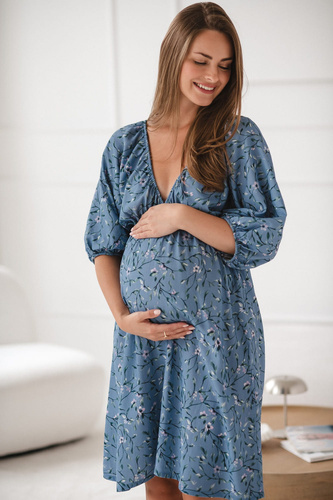 Milk Sun Vestido para el embarazo y la lactancia Milk&Love Vestido floral azul