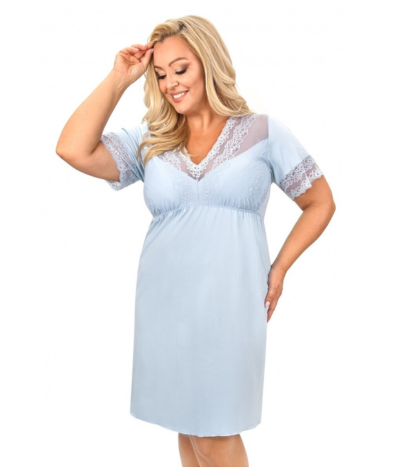 Camisón mujer Linda Donna de viscosa con encaje | escote V | manga corta