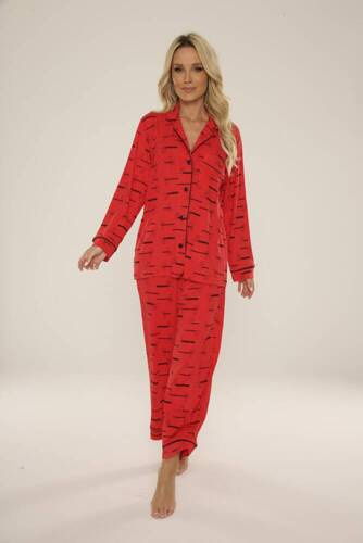 718 Madeleine Cat Love Pijama de mujer Forex - rojo