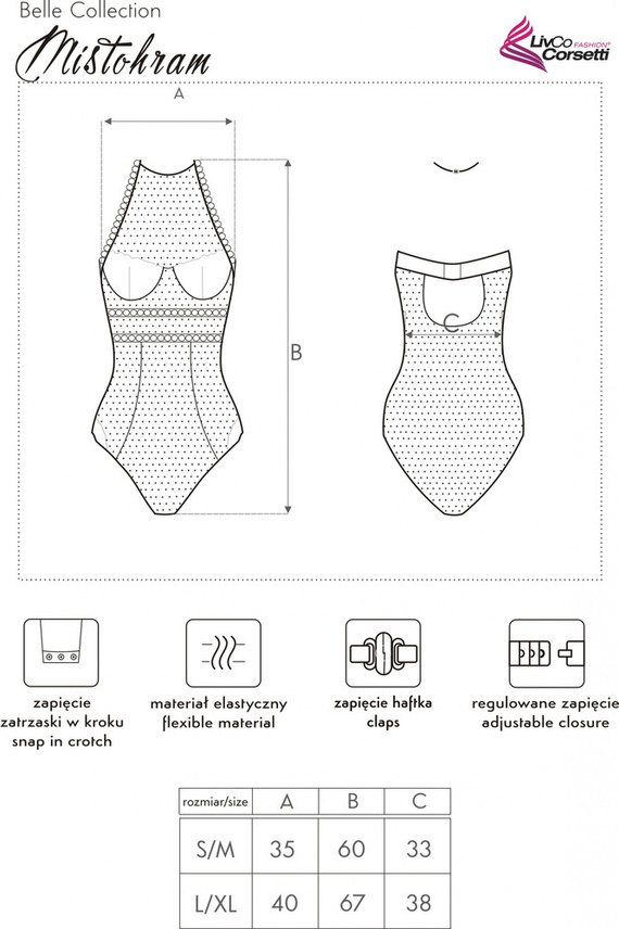 Mistohram LC 90610 Body Mujer LivCo Corsetti Moda