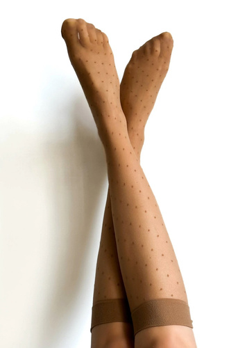 Calcetines hasta la rodilla Veneziana visone Puntini - delicados, con dobladillo no prensado | Comodidad y elegancia