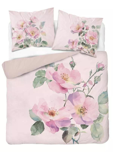 5426 A Ropa de cama de microfibra 3D en rosas silvestres pastel - Detexpol