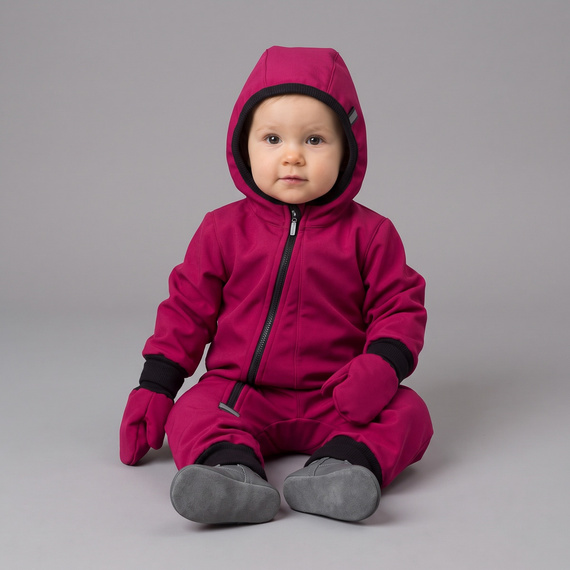 229071 Guantes infantiles Nicol Softshell impermeables con forro polar - burdeos