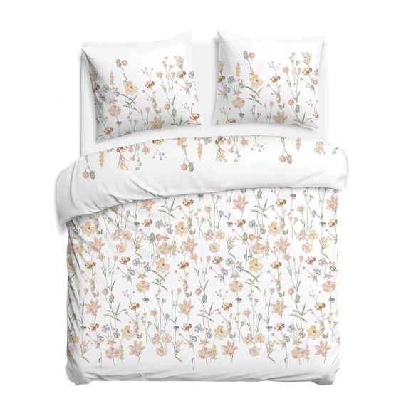 Juego de cama satén 1553/1 Satynlove 100% algodón floral + fundas 70x80
