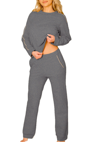 Maio chándal mujer Mirale algodón 95% algodón 5% elastán, producción polaca - elegante conjunto deportivo - gris