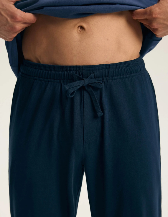 Henderson Flock 45491 Pijama para hombre azul acero larga 100% algodón
