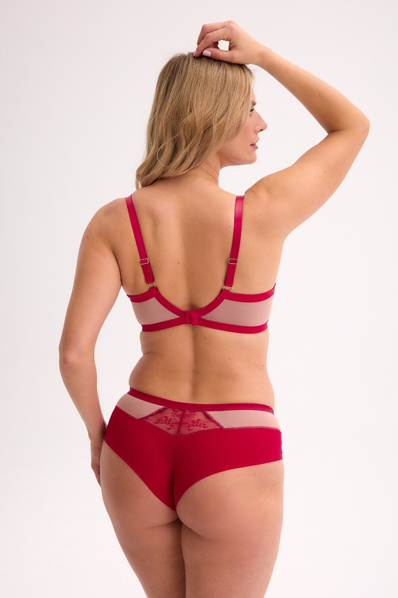 Gaia BS 1274 Frida sujetador balconette suave - rojo, copa suave, corte sensual