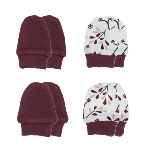 217083 Paquete de 4 guantes de algodón Alisa Nicol - para bebés