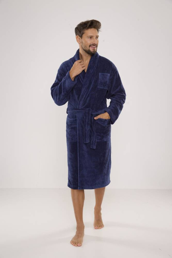 811 Albornoz de felpa para hombre De Lafense - denim