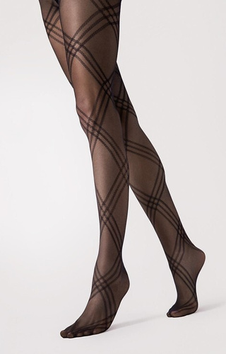 G6125 Tess medias Fiore - estampado 30 den, microfibra, elegante