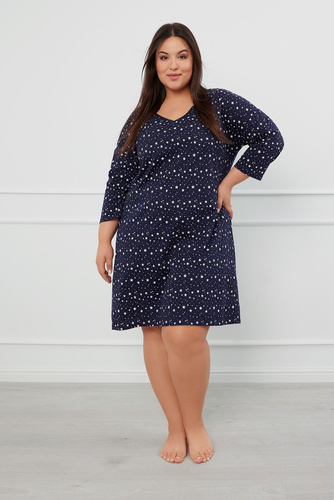 Camisón Libra, manga 3/4 Moda Italiana - estampado