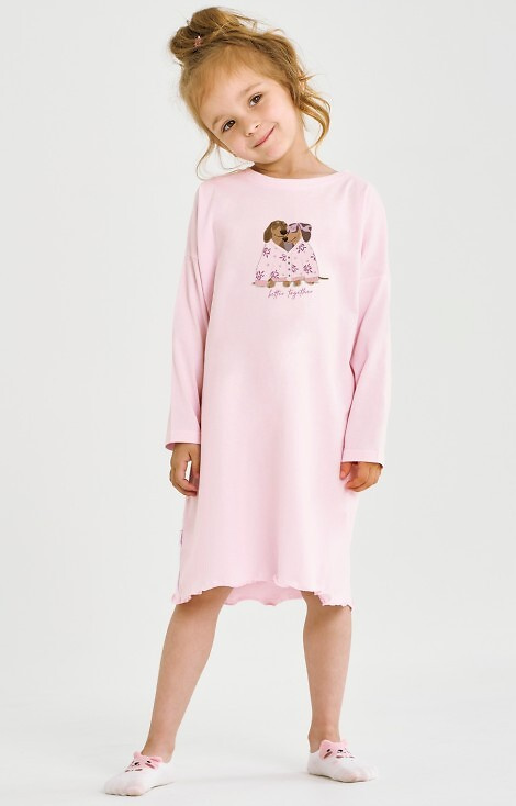 3509 Jasmina Taro rosa - camisón niña algodón estampado