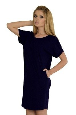 523 Camisón Paula kr. manga - azul marino