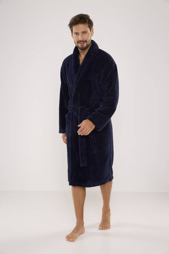 811 Bata de felpa para hombre De Lafense - azul marino