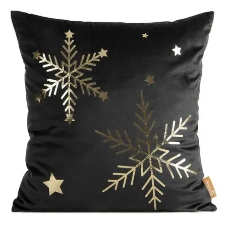 Chp 237 Funda de almohada navideña de terciopelo Eurofirany negro- decoración suave y elegante