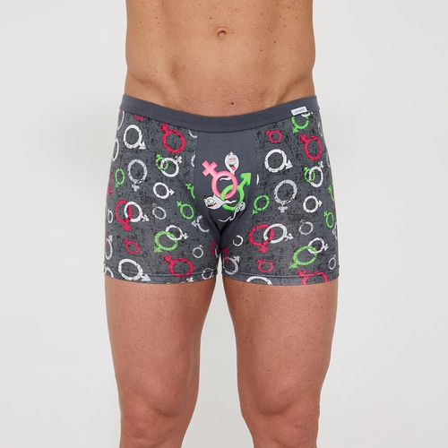 280/256 Swimmer Calzoncillos bóxer para hombre Cornette Tattoo - algodón con elastano, divertido estampado de colores, elástico en el túnel, envasados en una caja