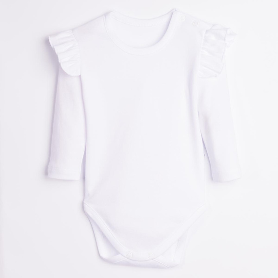 Body para bebé Nicol Tosia 225093 100% algodón blanco con volantes