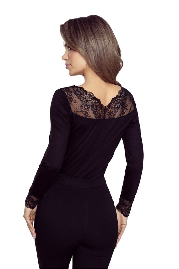Eldar blusa de mujer Arana negro - viscosa, manga larga, elegante