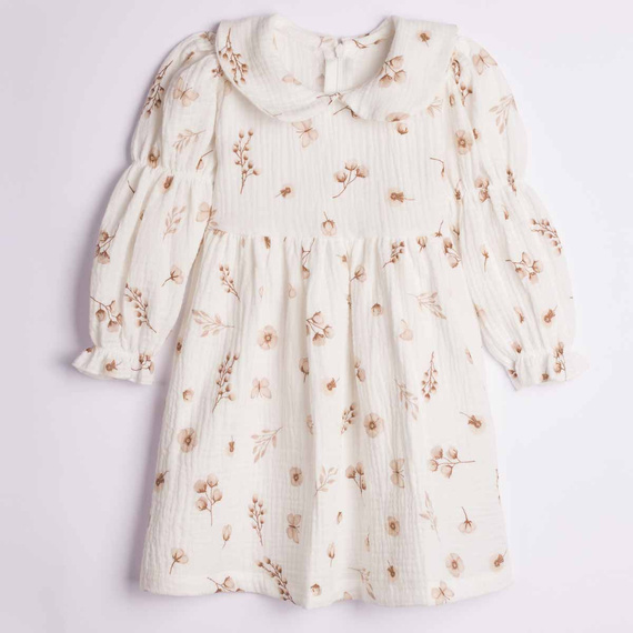 Vestido para niña Nicol 224280 muselina 100% algodón manga larga