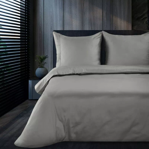 1C Elegante ropa de cama de satén Eva Minge Eurofirany acero | macrosatin 100% algodón