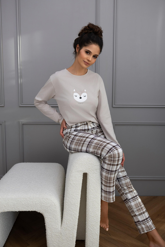 Pijama de mujer Tinsley Sensis - algodón, largo, a cuadros