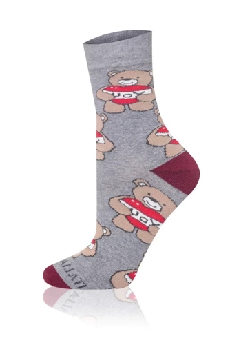 S147D Osito Calcetines Largos Moda Italiana - gris