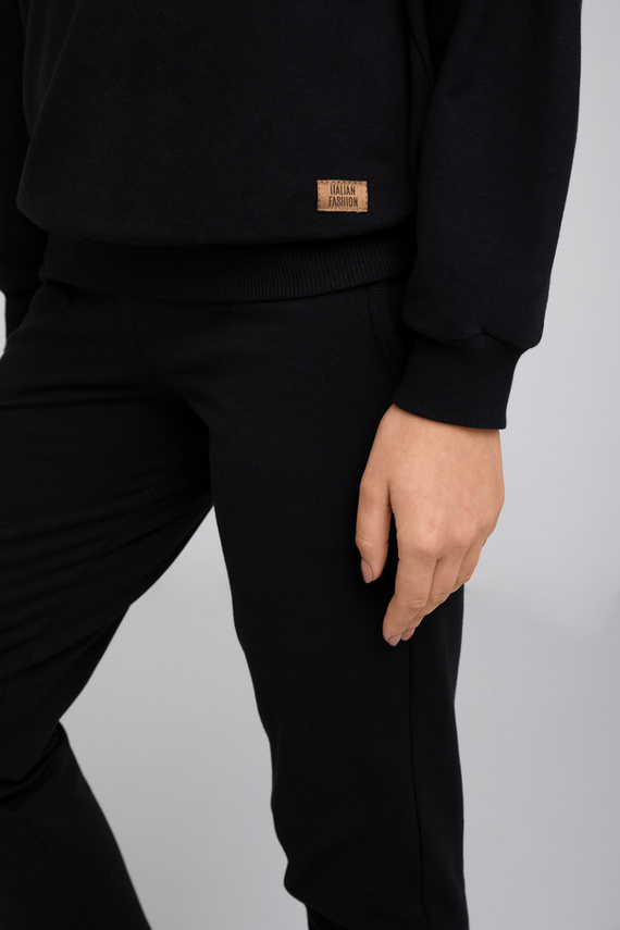 Parma Ladies conjunto manga larga, pantalón Italian Fashion - negro