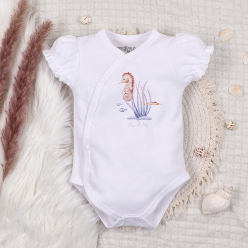 ABN-5474 Underwater World Nini sobre cuerpo blanco - algodón orgánico, manga corta