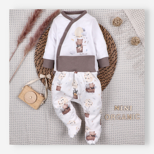 ABN-5542 Semi-cama para bebé de algodón orgánico Nini Happy Animals - comodidad, seguridad, respetuosa con el medio ambiente