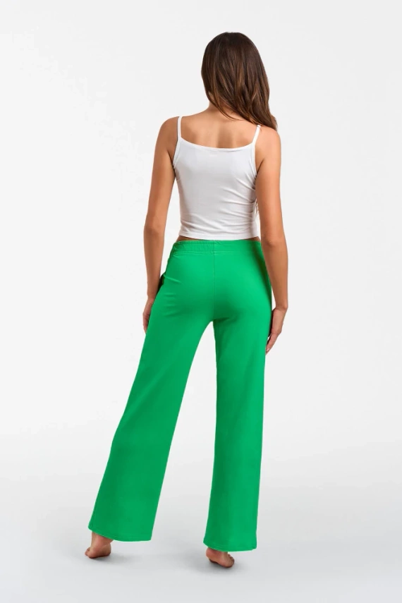 Alta Pantalones Mujer Moda Italiana - verde