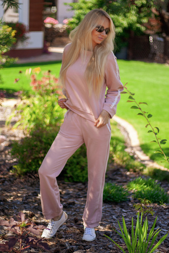 Conjunto de chándal para mujer Antao Mirale, algodón con elastano, producción polaca - rosa