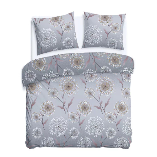 31513/2 Flannelove Darymex ropa de cama gris diente de león - juego, 100% algodón, cálido y suave