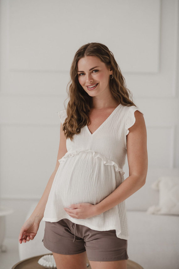 Blusa de maternidad y lactancia Milky Butterfly - comodidad y estilo Crema Milk&Love