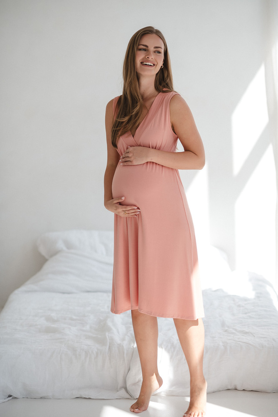 Star Light Camisón de embarazo y lactancia rosa hierba Milk&Love- viscosa de bambú | Comodidad y feminidad