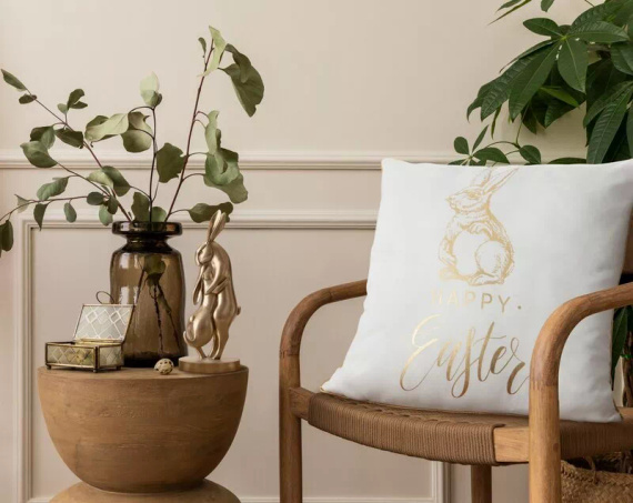 Eurofirany Wiosna 43 – funda de cojín decorativa pascual elegante