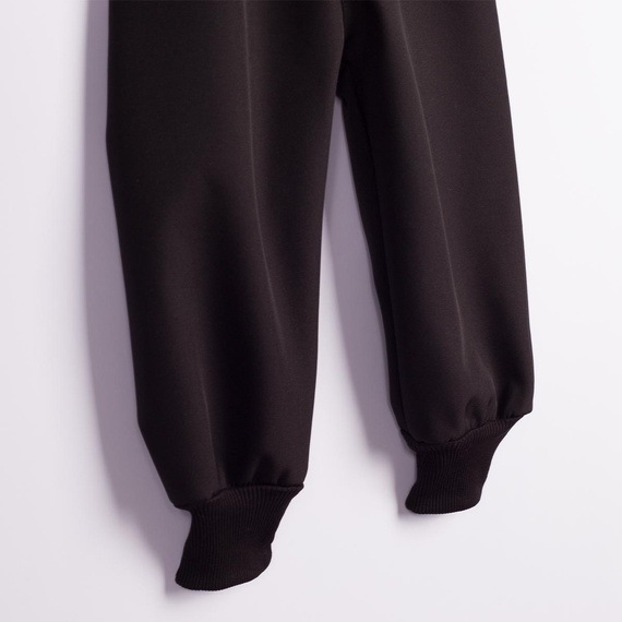 Nicol Pantalones 229055 softshell infantiles con forro polar, cintura alta, puños - negro