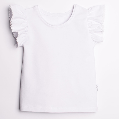 Blusa 220138 Nicol blanca algodón con encaje elegante niña