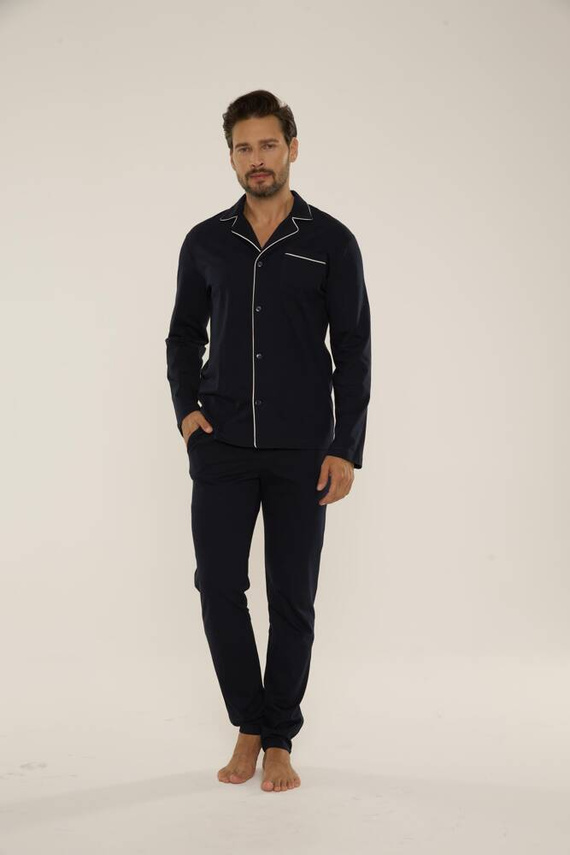 729 Norberto Pijama de hombre De Lafense - azul marino