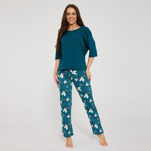 Pijama de mujer Cornette Bridget 1109/510 verde 100% algodón larga