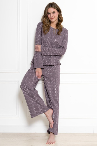 Pijama de mujer 1786 Stefania Leveza 100% algodón con lunares