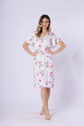 Venus Leveza 1726 camisón de algodón para mujer, hasta la rodilla, floral