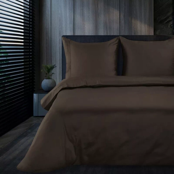 1G Elegante ropa de cama de satén Eva Minge Eurofirany marrón | macrosatin 100% algodón