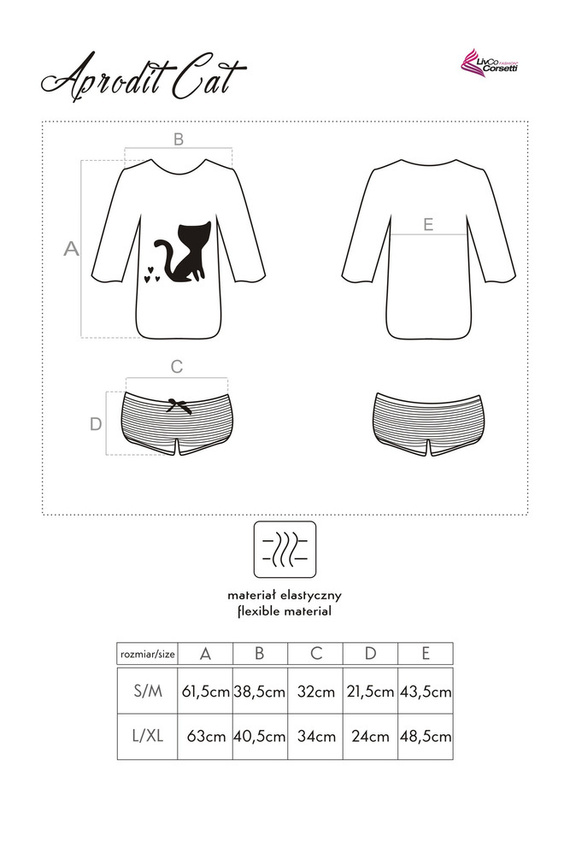 Aprodit Cat 0104 LivCo Corsetti Moda Pijamas Mujer